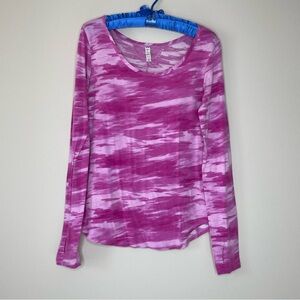Under Armour Pink Camo Print Long Sleeve Activewear Tee